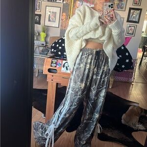 Cozy White Knit Sweater FREE PEOPLE